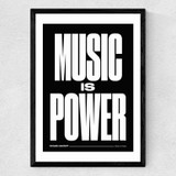 Music is Power Medium Black Frame