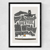 Liverpool Cityscape Medium Black Frame