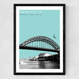 Newcastle Quayside Cityscape Medium Black Frame
