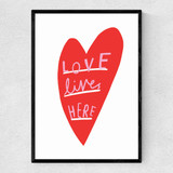 Love Lives Here by Katy Edelsten Narrow Black Frame