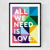 All We Need Is Love Narrow Black Frame