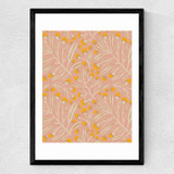 Berries / Peach & Yellow Medium Black Frame