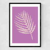 Polka Dot Leaf In Purple Narrow Black Frame