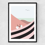 Rolling Hills Bicycle by Linda Gobeta Narrow Black Frame