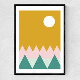 Sun And Pine Narrow Black Frame