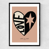 Love Light Pink Narrow Black Frame