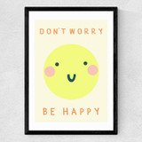 Be Happy by Darcie Olley Medium Black Frame