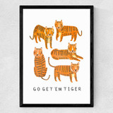 Go Tiger by Darcie Olley Medium Black Frame
