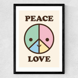 Peace & Love by Dicky Bird Medium Black Frame