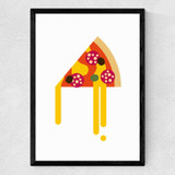 Pizza by Dicky Bird Medium Black Frame