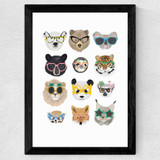 Big Cats by Hanna Melin Wide Black Frame