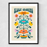 Keep Growing Narrow Black Frame