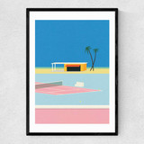 Tennis By The Beach Narrow Black Frame