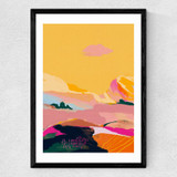 Abstract Pink Dream Cloud Medium Black Frame