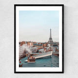 Rooftop View Narrow Black Frame