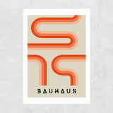 Orange Stripes Bauhaus Unframed Print