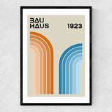 Rainbow Stripes Bauhaus Narrow Black Frame