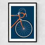 Orange Coloured Race Bike Narrow Black Frame