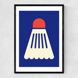 Badminton White Red Narrow Black Frame
