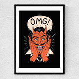 OMG Satan! Narrow Black Frame