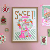 Sweet Gumball Machiene Unframed Print