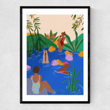 Swimming Wild Narrow Black Frame