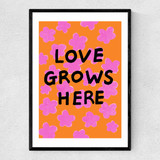 Love Grows Here Narrow Black Frame