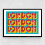 London Typography Narrow Black Frame