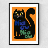 Miaow Miaow Cat Narrow Black Frame
