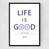 Life Is Good Bicycle Narrow Black Frame