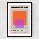 Orange & Purple Bauhaus Narrow Black Frame