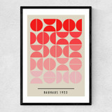 Red Bauhaus Gradient Narrow Black Frame