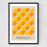 Yellow & Orange Bauhaus Narrow Black Frame
