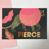 Fierce Leopard - Goild Foil Unframed Print