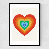 Pride Heart Narrow Black Frame
