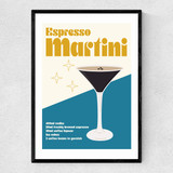 Espresso Martini Cocktail Narrow Black Frame