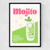 Mojito Cocktail Narrow Black Frame
