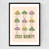 Stay Groovy Mushroom Narrow Black Frame