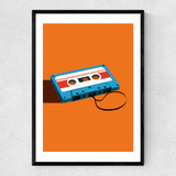 Cassette Tape Narrow Black Frame