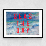 Seas The Day Narrow Black Frame