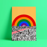 London Rainbow Unframed Print