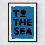 To The Sea (Blue) Narrow Black Frame