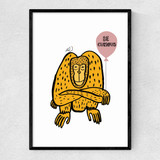 Be Curious Monkey Narrow Black Frame