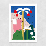 Jungle Floral Fox Unframed Print