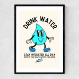 Drink Water Narrow Black Frame