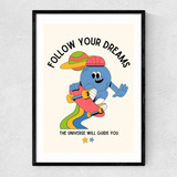 Follow Your Dreams Narrow Black Frame