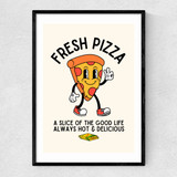 Fresh Pizza Narrow Black Frame