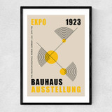 Yellow Bauhaus by Luxe Poster Co Narrow Black Frame