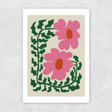 Fun Fern And Pink Poppy Unframed Print