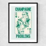 Champagne Problems Narrow Black Frame